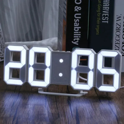 3D LED Digital Wall Clock – Time, Date & Temp