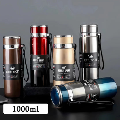 1L Stainless Steel Thermos – Keeps Drinks Hot & Cold