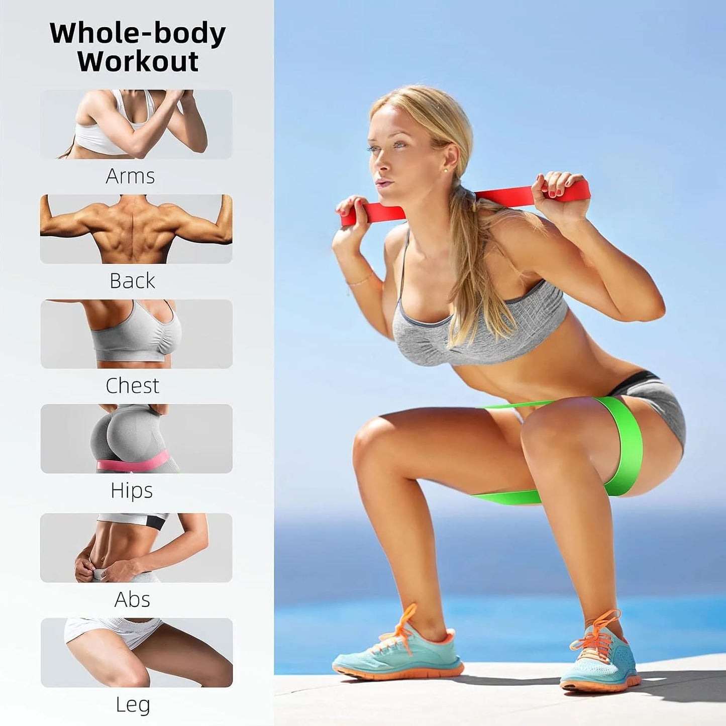 Elastic Workout Bands – For Home, Gym & Yoga Sessions