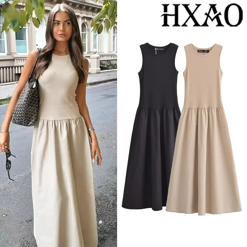 Elegant Sleeveless Long Dress – Y2K Style