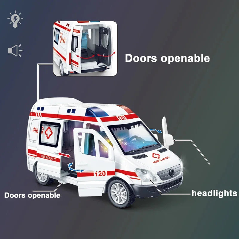Diecast Emergency Car Set – Sound, Light & Simulation Toys