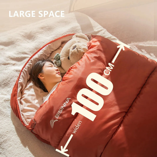 BISINNA Large Sleeping Bag – Lightweight 3-Season Comfort