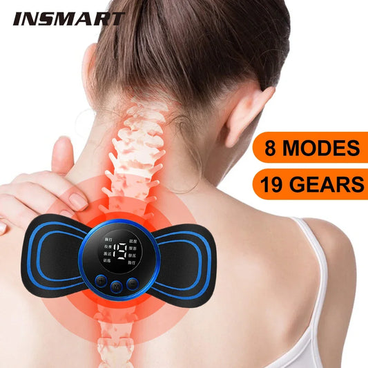 Mini Electric Neck Massager – 8 Modes EMS Therapy